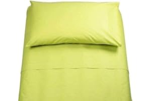 Lingerie Shop Set Lenzuola Letto Singolo Cotone Sotto Sopra + Federa Vari Colori Tinta Unita (Verde Mela, Singolo)