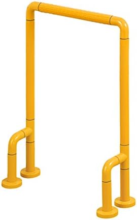 HJHY® Bathroom handrail, Stainless steel Nylon Fluorescence With legs Safety Non-slip Bathroom WC Urinals Yellow 54cm * 72cm Anti-slip antibacterial ( Color : Yellow )