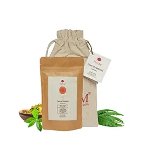 TVAM Dark Brown Henna Hair Color | COSMOS Natural Certified | Organically Grown Ingredients | For Premature Greys, Scalp Infections And Split Ends | Toxic Ingredients Free - 100gms