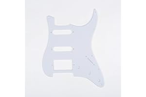 Musiclily 11 trous HSS Pickguard pour Guitare électrique style moderne, Fender (US/Mexique Made) Stratocaster Standard, 1 pli blanc