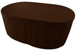 KaufPirat Premium Funda para Muebles de Jardín Ovalado 120x70x70 cm Impermeable Funda para Muebles de jardín Funda para Mesa de jardín Funda Protectora 900 D 500 gr ml 6000 mm Impermeable Marrón