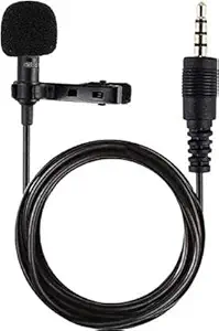 Cancelling,Clip Microphone for | Collar Mike Microphone, YouTube Video Mic 3.5 Collar Mic (Black) (Set of 5)