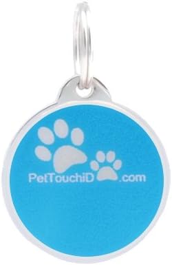 PetTouchID Smart Pet ID Tag, QR Code, NFC Scan, Online Pet Page, GPS Location (Anodized Blue)