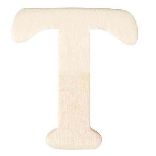 Rayher 6161900 Holz-Buchstaben, 4 cm, T