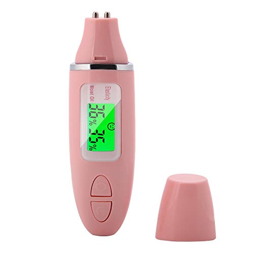 Digital Skin Moisture Detector Portable Facial Oil Content Analyzer LCD Display Smart Skin Care Tester Detector Face Care Monitor(Pink)