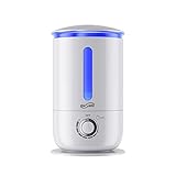 Volumen de niebla ajustable: hay un botón de niebla que gira, usted puede ajustar el volumen de niebla según sus necesidades. Salida de Brume Max: 330 ml / h, ideal para una habitación de hasta 45 metros cuadrados.