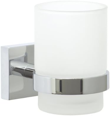 Never Drill Again Nie Wieder Bohren EK145 6.7 x 11 x 9.5cm Ekkro Toothbrush Glass Holder Mounting Technology - Chrome