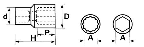 SAM Outillage Steckschlüsseleinsatz / Nuss, 12-kant, 3/4 Zoll 40 mm Chrom poliert - 2