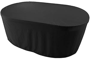 KaufPirat Premium Funda para Muebles de Jardín Ovalado 160x100x75 cm Cubierta Impermeable Funda para Mesa para Mobiliario de Exterior Negro