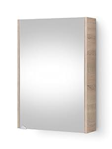Planetmöbel Badezimmer Spiegelschrank Badspiegel Gäste WC 50cm (Sonoma