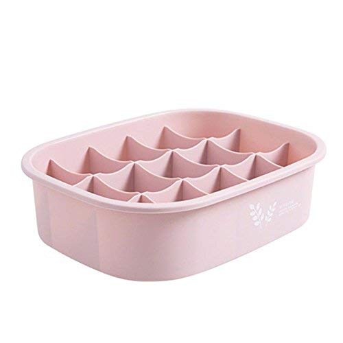 Preisvergleich Produktbild Huyizhi Speicherzubehör für Zuhause Unterwäsche Socken Box mit Abdeckung Kunststoff Unterwäsche BH Rosa Aufbewahrungsboxen Keine Abdeckung 15 Format