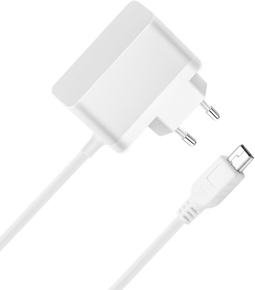 Cable de carga para vigilabebés GHB, Bouge 5 V, compatible con monitor GHB Video Baby Monitor VB603, cable de repuesto, fuente de alimentación mini-USB (blanco)