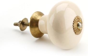 Cream Door Knobs Drawer Pulls Cupboard (Large Ceramic Cream)