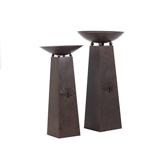 Feuersäule Garten 2er-Set OUTLIV. Tracy Gartendeko Metall rostbraun