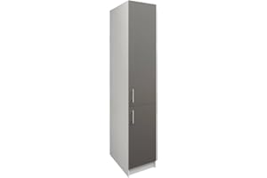 JD Greta Fixed Height 400mm Kitchen Tall Base Cabinet Dark Grey Matt Larder Storage Unit