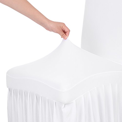 Anself Elastische Stuhlbezug Stuhlhusse mit Faltenrock-Rand-Design - 4
