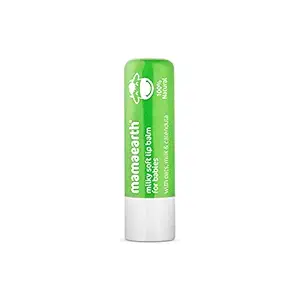 Mamaearth 100% Natural Milky Soft Lip Balm for Kids,Babies for 12 Hour Moisturization, with Oats, Milk & Calendula ? 4g