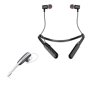 Digilex B11 Wireless Magnetic Bluetooth Neckband Earphones with (Free) Single Ear Wireless Bluetooth Earphone in-Ear V4.0 Headphone Headset with Mic Compatible with All Smartphones