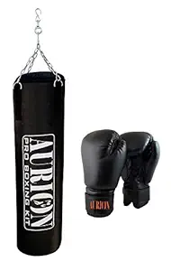 Aurion Synthetic Leather Punching Bag- with Free Chain Heavy Bag