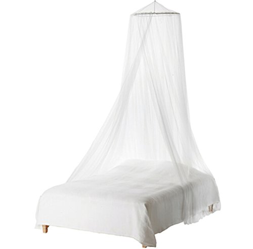 HENGSONG White /Pink Mosquito Net Bed Canopy Polyester 5.5 Meter x 2 Meter Insect Protection (White)