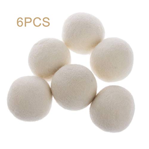 Preisvergleich Produktbild Die Beseitigung 7cm Elektrostatische Wäscherein Balls Wiederverwendbare Natur Wäscherei Weichspüler Balls Premium-Wolle Trockner Bälle weiß 6PCS