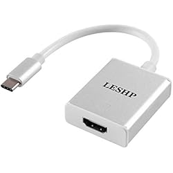 LESHP Adaptateur USB 3.1 de Type C vers HDMI mâle à Femelle Adaptateur HDMI Type A avec boîtier en Aluminium Support 4K HDTV pour MacBook de 12 Pouces (JBP-X)