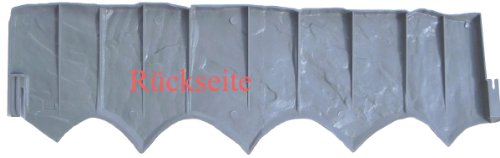 Zaun Mauer Palisade Rasenkante Beeteinfassung Stein 2,28 m x 13 cm grau 1,5 cm stark - 4