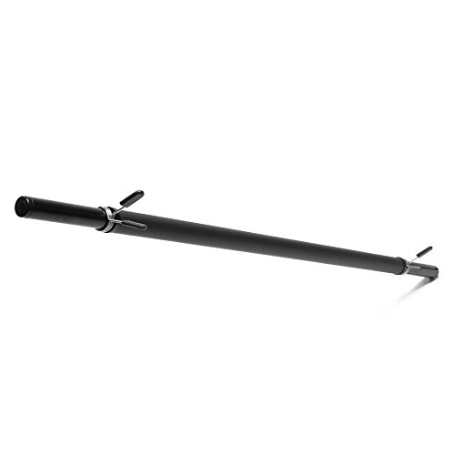 Langhantelstange mit Polsterung & Federverschluss aus 100% Gusseisen in mattschwarz 117cm / 30mm-Durchmesser / ca. 1,48kg Gesamtgewicht - 3