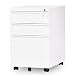 Produktbild DEVAISE Metall Rollcontainer, Aktenschränke, Büro-Rollcontainer, Bürocontainer mit 3 Schublade für A4; Mobilen, Abschließbar, 60cm H, Weiß