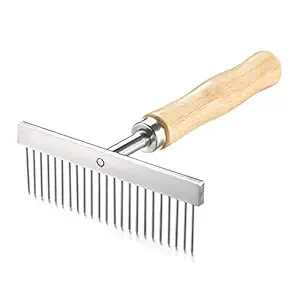 Petlicious & More Dog/Cat Rake Comb Grooming Shedding Tool Brush for Long & Short Hair Pets (Color May Vary)