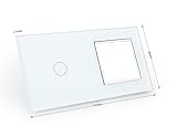  Bresetech DESIGN TOUCH LICHTSCHALTER GLAS STECKDOSEN Schalter System Steckdose Einsatz (711 Glasplatte+Rahmen WEISS)