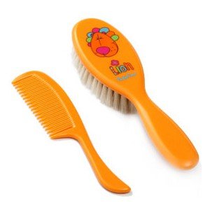 Baby Soft Natural Bristle Brush & Comb Set - Age: 0 m+ - ORANGE