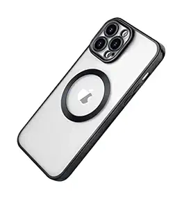 A3sprime Back Cover for iPhone 13 Pro [Shockproof and Drop Protective Soft Transparent Case with 9H Hardness Back Camera Lens Protector ] Colour - Black