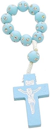 Set of 5 Finger Rosary with Rhinestones l.9 – Sky