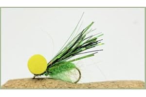 TROUTFLIES UK LURES Booby Flies, 6 Pack Dynamite Booby Flies, Lime Delight, size 10 Fly Fishing