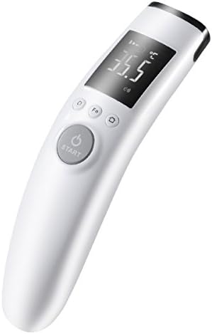 TKLOVIN Digital Medical Thermometer Infrared Forehead Thermometers Baby Kids and Adults with Fever Warning - Authentic CE and FDA Approved, Batteries Included (White)