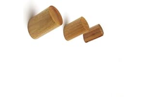 DESCONOCIDO Ganchos de madera de roble macizo, diseño de perchero de pared, color natural, estilo escandinavo, juego de 3 (5,5 x 3, natural)