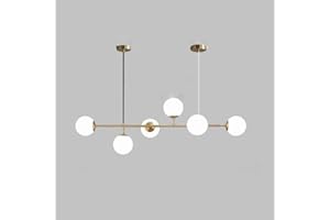Moddeny 6 luci E27 Lampadario moderno Nord Europa Lampadario a sfera in vetro Industriale 51 pollici Lampada a sospensione a soffitto per soggiorno Sala da pranzo Decorazione artistica Ristorante