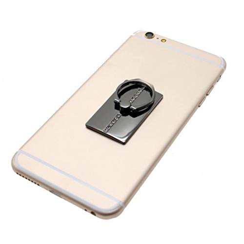 Universalstandplatz -Metallring -Halter, Washable & Reusable Ring Grip Bunker Ring Stent, Anti-Tropfen 360 Grad-drehender beweglicher Ring Grip Ständer für iPhone 5s 6 Plus SE Samsung Galaxy S7 Edge-S6 Kante Hinweis 5 und andere Handys (Schwarz) - 3