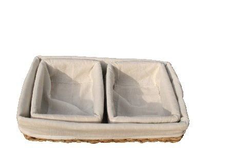 3tlg ECKIGES KORBSET FÜLLKORB BROTKORB OBSTKORB WEIDENKORB FLECHTKORB AUFBEWAHRUNGSKORB - 2