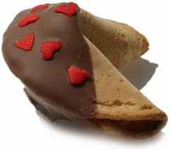 10 Chocolate Dipped Fortune Cookies for Weddings, parties and Hen Nights (Milk Chocolate -Hen Messages)