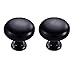 Produktbild 2er Schwarz aus Zink-Legierung 28mm Durchmesser Küche Möbelknopf Knauf Knöpfe
