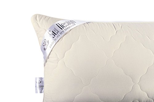 Angebot DOPPELPACK: 2x Sei Design® Premium Mikrofaser Kopfkissen Aphrodite. Füllung aus 3-D Faserkügelchen – sehr weich und angenehm – Stützkraft regulierbar durch Reißverschluss. (40×80, champagner) - 2