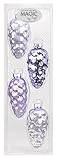 Größe: 9cm Magic 4 STK. Zapfen Glas 9cm Weihnachtsschmuck Weihnachtsbaumschmuck Christbaumschmuck Weihnachtsdeko Weihnachtsbaum-Deko, Farbe:Dreamy Lilac (hell lila Flieder Glanz matt)