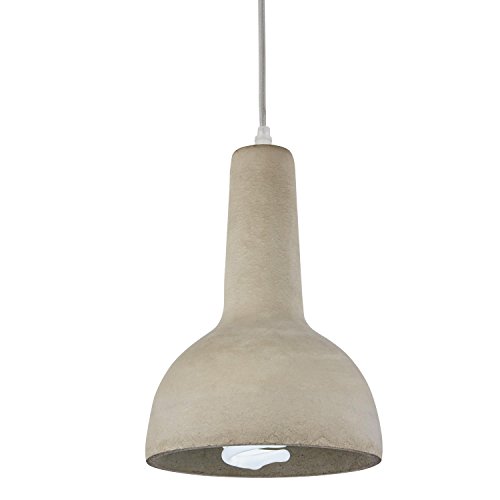 Preisvergleich Produktbild Loocida Sonnenstein Studie 8 Lampe Beton Hängelampe Hängeleuchte Pendellampe (Industrie Design, warme Lichtverteilung, aus Naturmaterialien hergestellt) grau