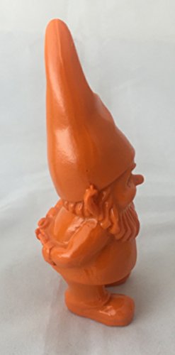 Gartenzwerg Troll Gnom in leuchtender Farbe • je 10 cm hoch • 4 Farbvarianten zur A u s w a h l • Gartenfigur Gartendekoration • Geschenkidee · Dekoration für Garten, Balkon,Terasse, Blumentopf (Auswahl Gartenzwerg Farbe ORANGE) - 3