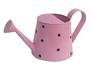 Railing Planter Impex Dotted 2 litres Metal planters Round Watering Can - Rust Free Home Decor Gifting, Garden, Gardening, Tools (Pack of 1, Pink)