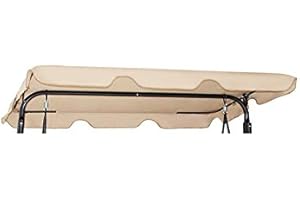 WINGFLY Replacement Canopy for Swing Seat, 2/3 Seater Sizes Hammock Cover Top Garden Outdoor Furniture Swing Chair Different Sizes and Colors Available for Garden Outdoor Patio (195 x 125 cm, Beige)