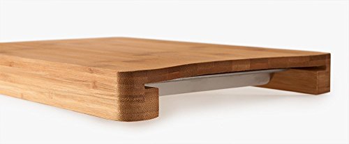 schöne Schneidebrett Küchenbretter Schneidebretter aus Bambus mit Metalltablett , 35.5 cm x 25 cm x 3.7 cm, 1190g - 2