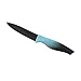 Produktbild axentia Keramikmesser Sorrel, Hochwertig verarbeitetes Küchenmesser mit Besonders scharfer Klinge in Schwarz, Messer mit Blau-Schwarz verlaufendem Softgriff, Klingenlänge: ca. 12 cm